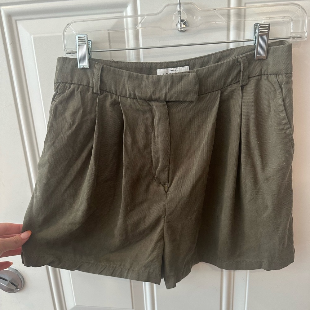 Jack Wills Army Green Pleated Shorts